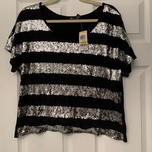 NWT sparkle front top.